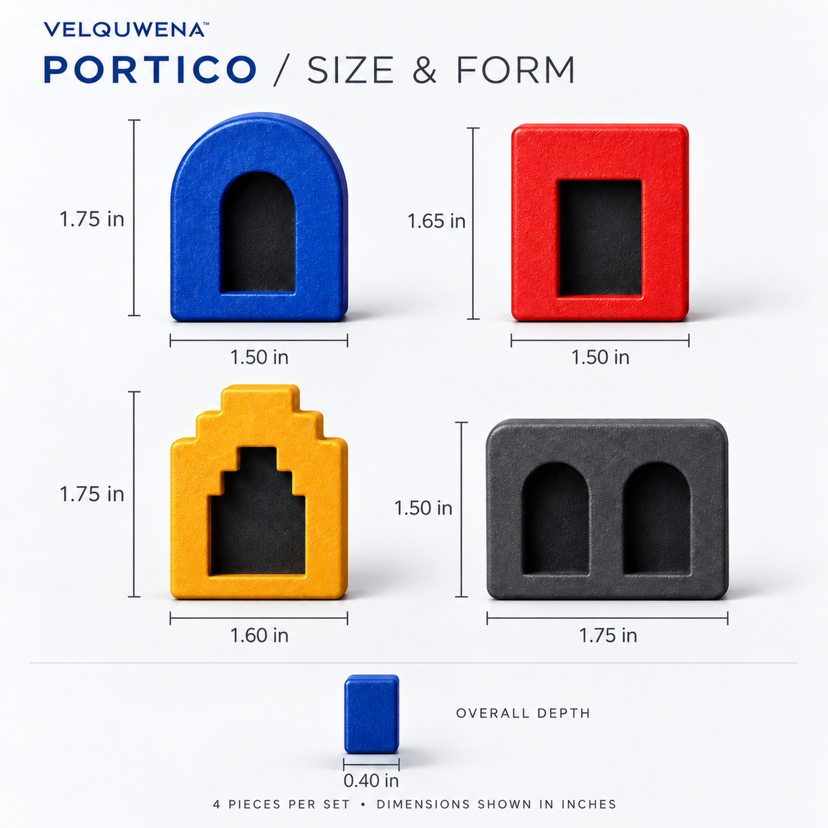 VELQUWENA™ Portico Decorative Refrigerator Magnets — 4-Piece Sculptural Arch Fridge Magnet Set for Photos, Notes & Kitchen Decor